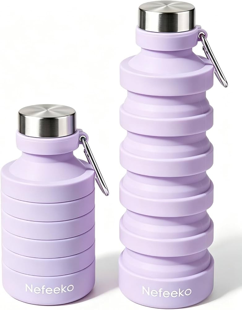 Nefeeko Collapsible Water Bottle, Reuseable BPA Free Silicone Water Bottles | Amazon (US)