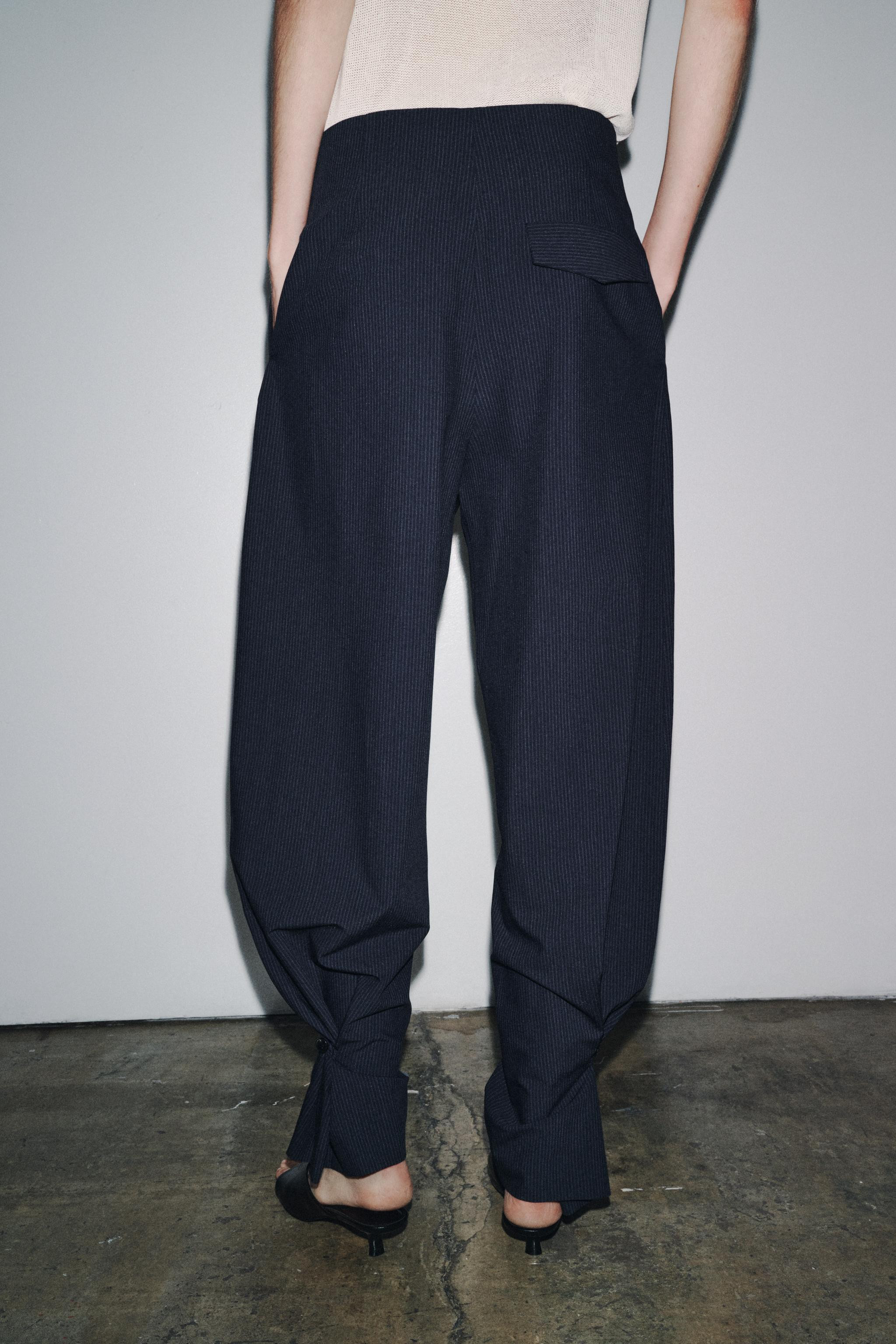 ZW COLLECTION PINSTRIPE BALLOON TROUSERS | Zara UK