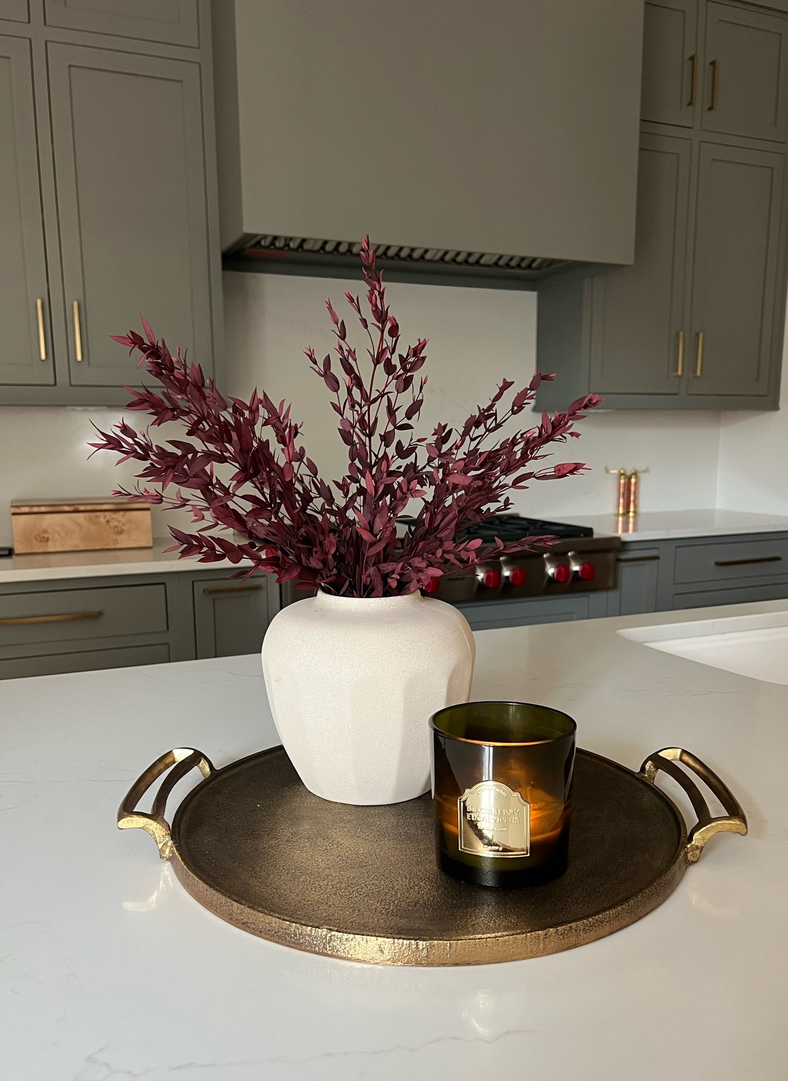 A little fall decor refresh 🍁

Fall decor
Fall home 
Kitchen decor 
Kitchen tray styling 
Fall florals 
Fall stems  
Round Brass tray 
Large tray 
Burl wood decor 

#LTKSeasonal #LTKhome #LTKstyletip