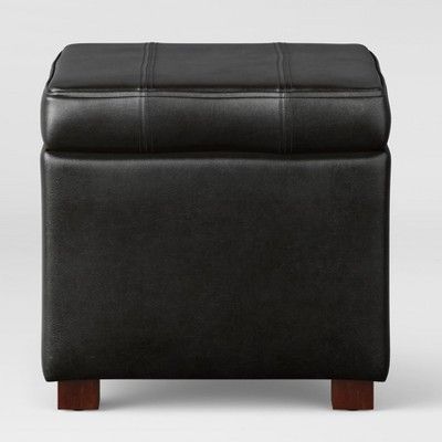 Single Storage Faux Leather Ottoman - Threshold™ | Target