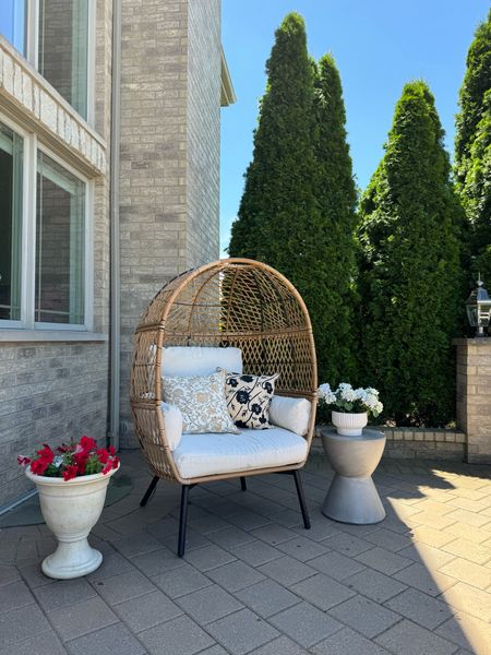 My favorite corner on our patio! Love this chair so much! 

Outdoor must have, patio furniture, patio, outdoor furniture, egg chair, Walmart, Target, Walmart finds, Target finds, home, 

#LTKHome #LTKSeasonal #LTKxWalmart