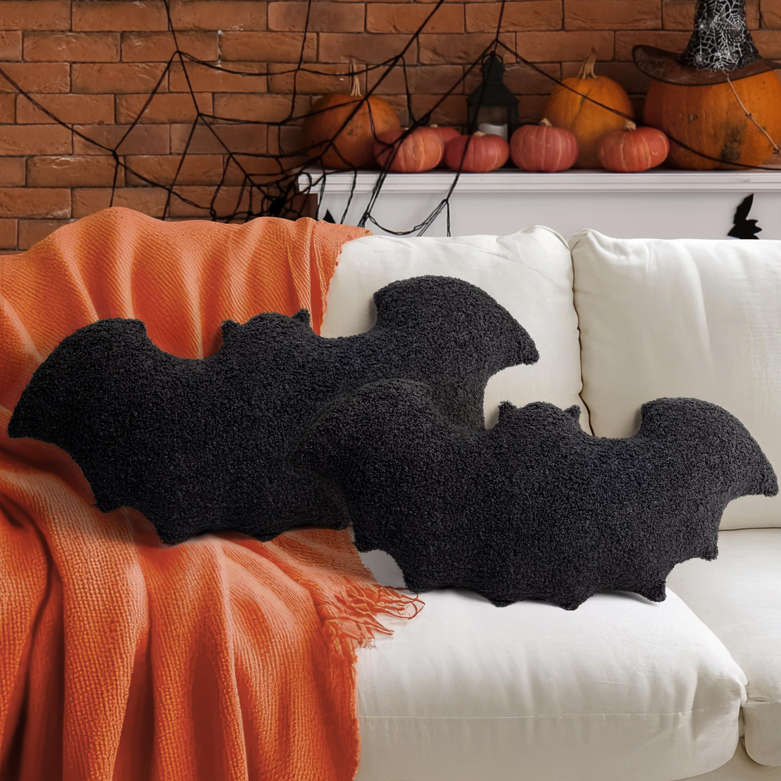 AELS Bat Pillow Set of 2, 23.6"&19.6" Bats Plush Pillow, Halloween Pillows for Holiday Party Home... | Amazon (US)