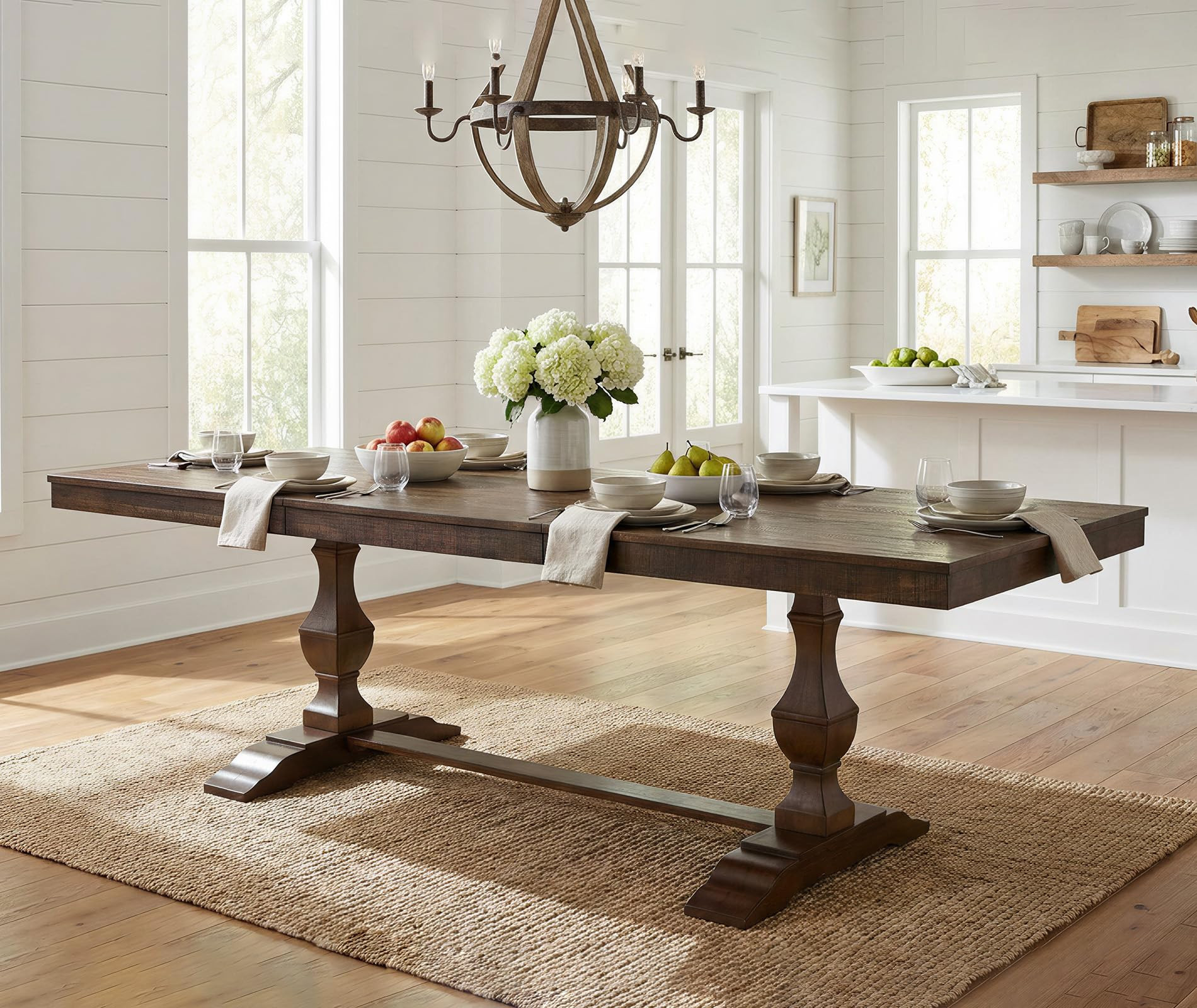 WAMPAT 74.8-inch Long Vintage Farmhouse Dining Table for 6-8 People,Sturdy Wooden Frame,Weathered... | Amazon (US)