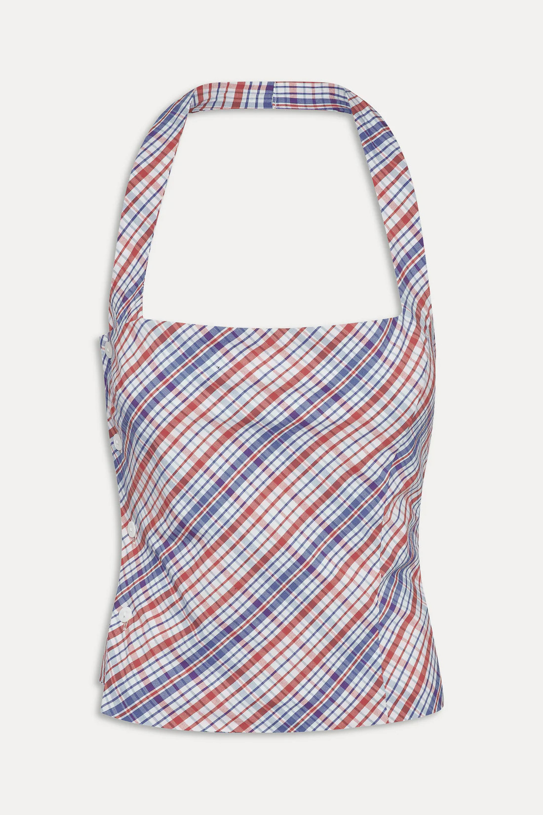 Sterling Cotton Wrap Halter Top - Americana Plaid | Frankies Bikinis