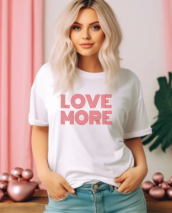 Love More Graphic Tee White / M | Casual Chic Boutique