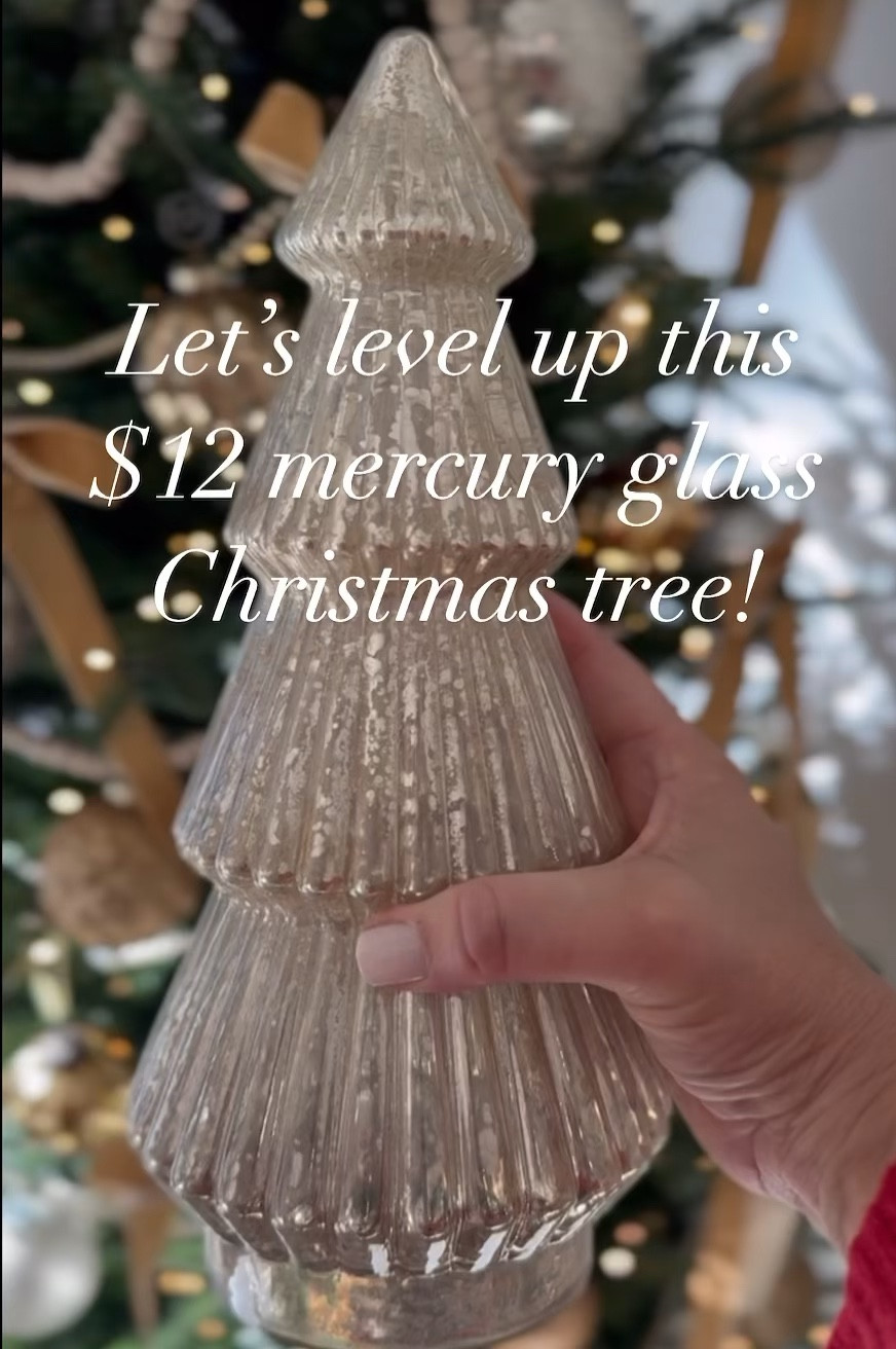 SELL OUT RISK grab yours now!  These mercury glass Christmas trees are $12 for large and $9 for the small.  They are so pretty as a set of 3 for tabletops, kitchen styling, and bookshelves.  I can’t recommend them enough.  Level them up with LED battery operated candles and make them twinkle and glow! #christmas #christmasdecor #christmastree #mercuryglass

#LTKHome #LTKHoliday