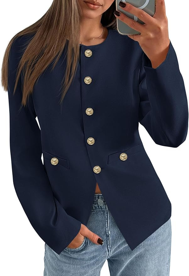 PRETTYGARDEN Women's 2026 Fall Blazers Button Down Fitted Lightweight Dressy Work Suit Jackets Tr... | Amazon (US)