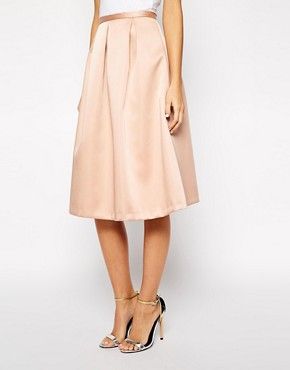 River Island Box Pleat Satin Midi | ASOS US