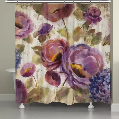 Laural Home Purple Floral Garden Shower Curtain | Target