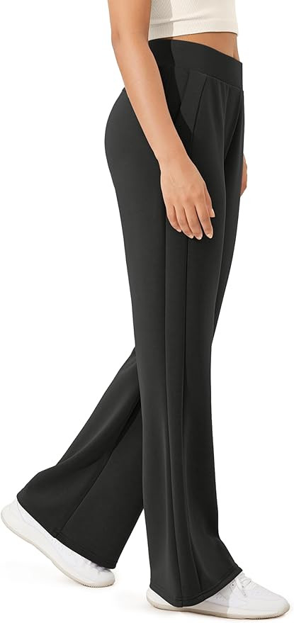 ODODOS Women's Modal Soft Mini Flared Pants with Pockets High Waist Pull-On Casual Lounge Pants-2... | Amazon (US)