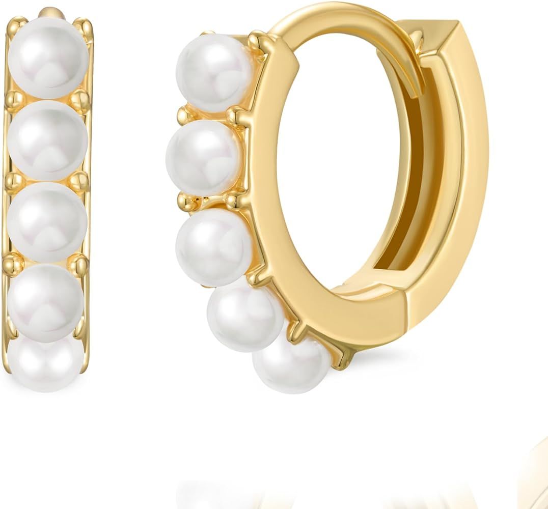 SWEETV 925 Sterling Silver Huggie Hoop Earrings for Women Girls-Tiny Small Cartilage Hoop Earring | Amazon (US)