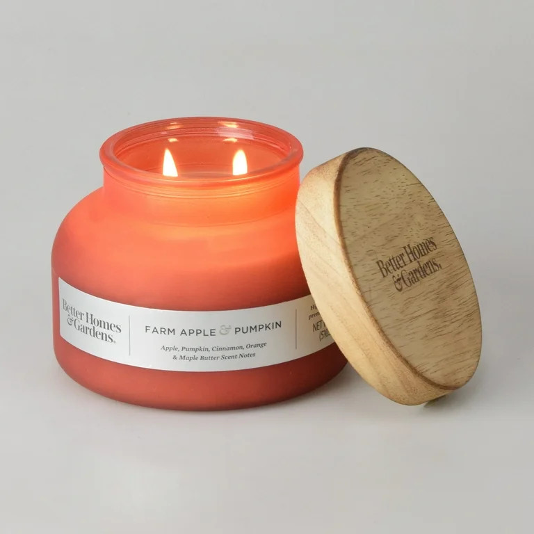 Better Homes & Gardens 18oz Farm Apple Pumpkin Scented 2-wick Bell Jar Candle | Walmart (US)