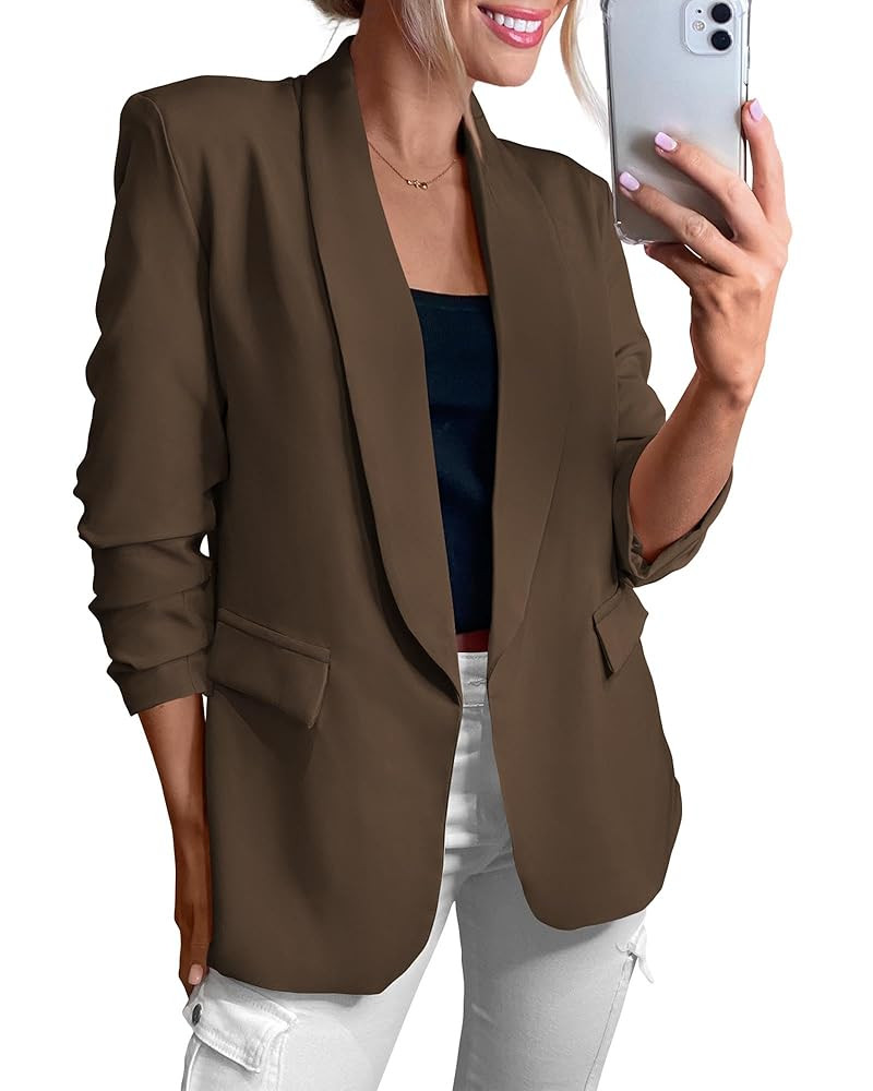 KIRUNDO Womens Blazer 2025 Spring Fall Bussiness Casual Long Sleeve Open Front Work Office Dressy... | Amazon (US)