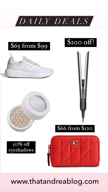 Daily deals 
Makeup on sale 
Designer wallet 
Sneakers 
Airwrap 
Dyson Airwrap 

#LTKSaleAlert #LTKFindsUnder100 #LTKActive