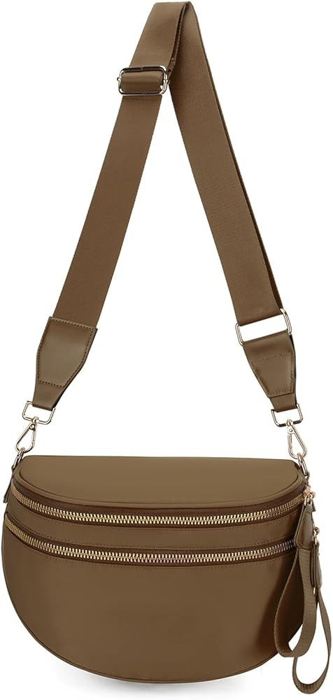 WOOMADA Checkered Crossbody Bag Bum Bag for Women, Fanny Pack Checkered Purse, Belt Bag with Shou... | Amazon (US)