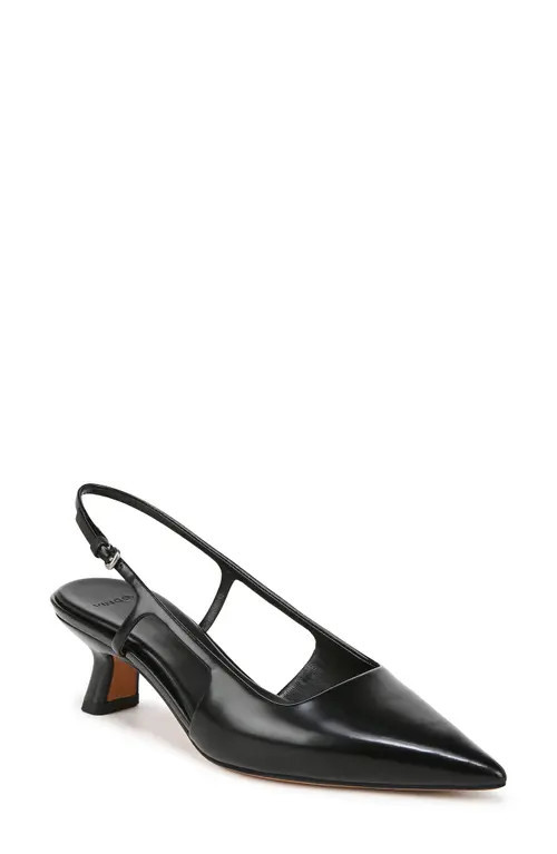 Vince Bianca Slingback Pointed Toe Pump in Black at Nordstrom, Size 9.5 | Nordstrom