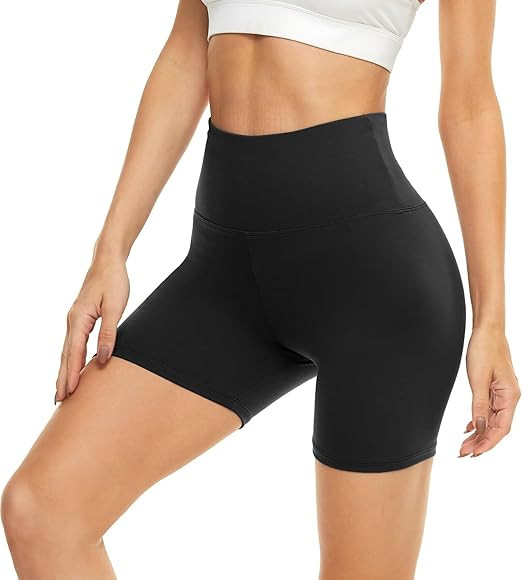 HIGHDAYS 5” Biker Shorts for Women - High Waist Tummy Control Stretch Spandex Workout Yoga Runn... | Amazon (US)