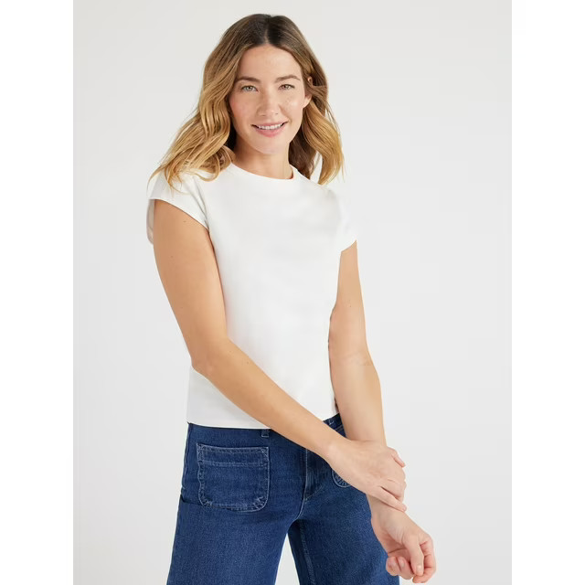 Free Assembly Women's Cap Sleeve Tee, Sizes XS-XXXL | Walmart (US)