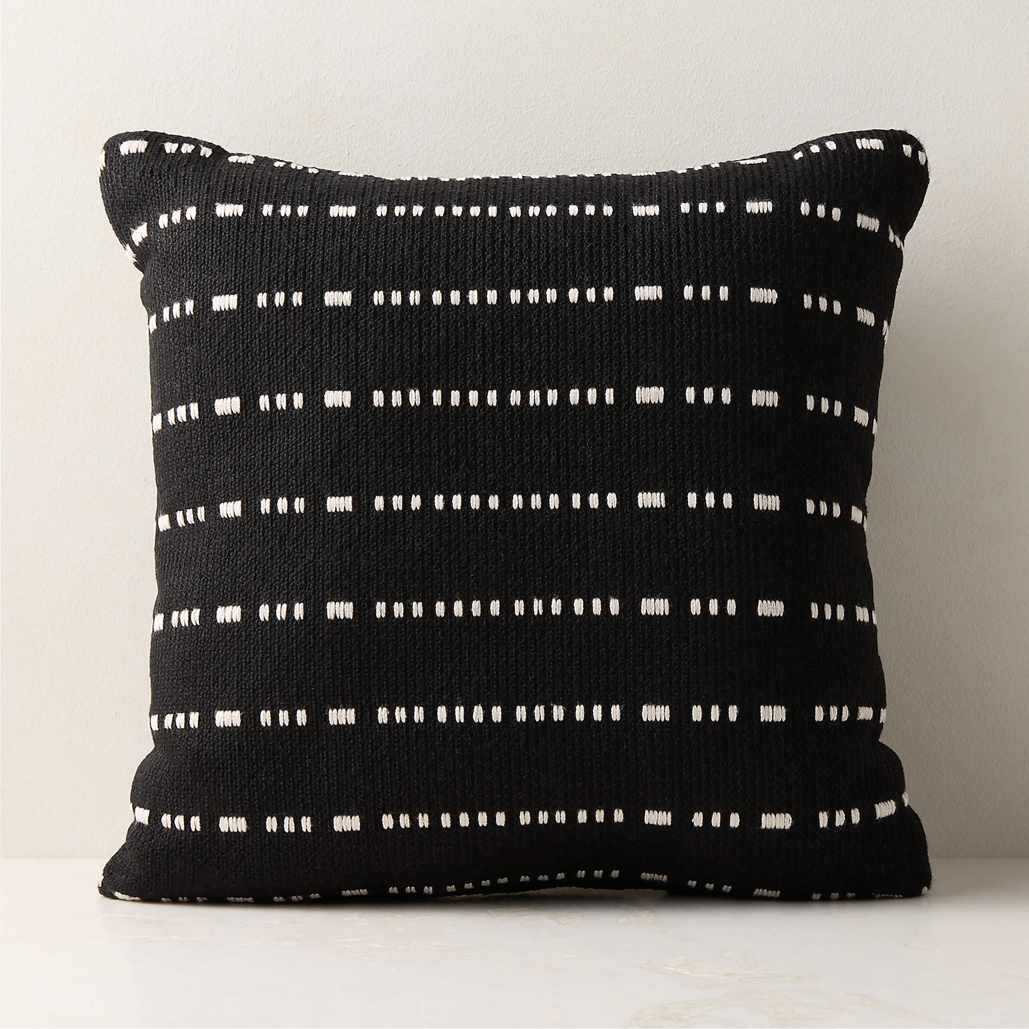 Artemis Black with White Outdoor Throw Pillow 20"x20" | CB2 | CB2