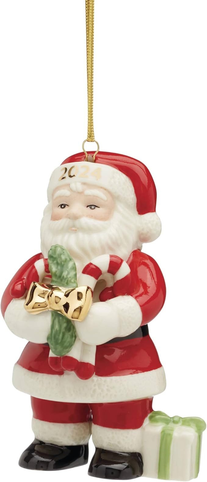 Lenox 895770 2024 Santa with Pickle & Candy Cane Ornament, Christmas | Amazon (US)