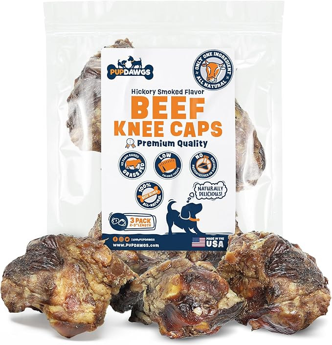 Beef Knee Cap Bones for Dogs Made in The USA | Single Ingredient Long Lasting & Protein Rich (3 P... | Amazon (US)