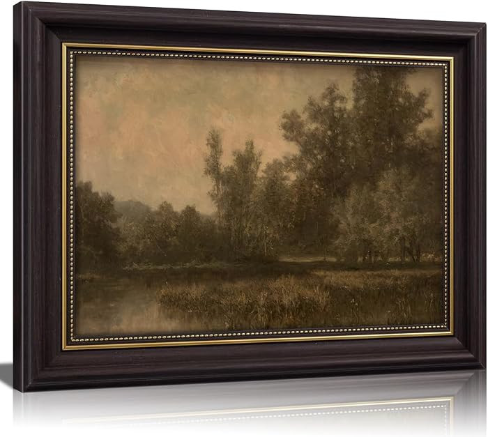 Vintage Framed Moody Landscape Wall Art,Rustic Forest Wall Decor | Amazon (US)
