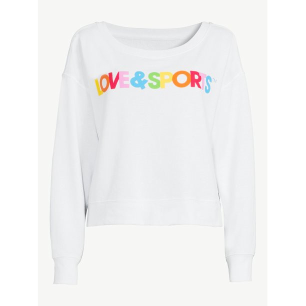 Love & Sports Women's Cropped Logo Sweatshirt - Walmart.com | Walmart (US)