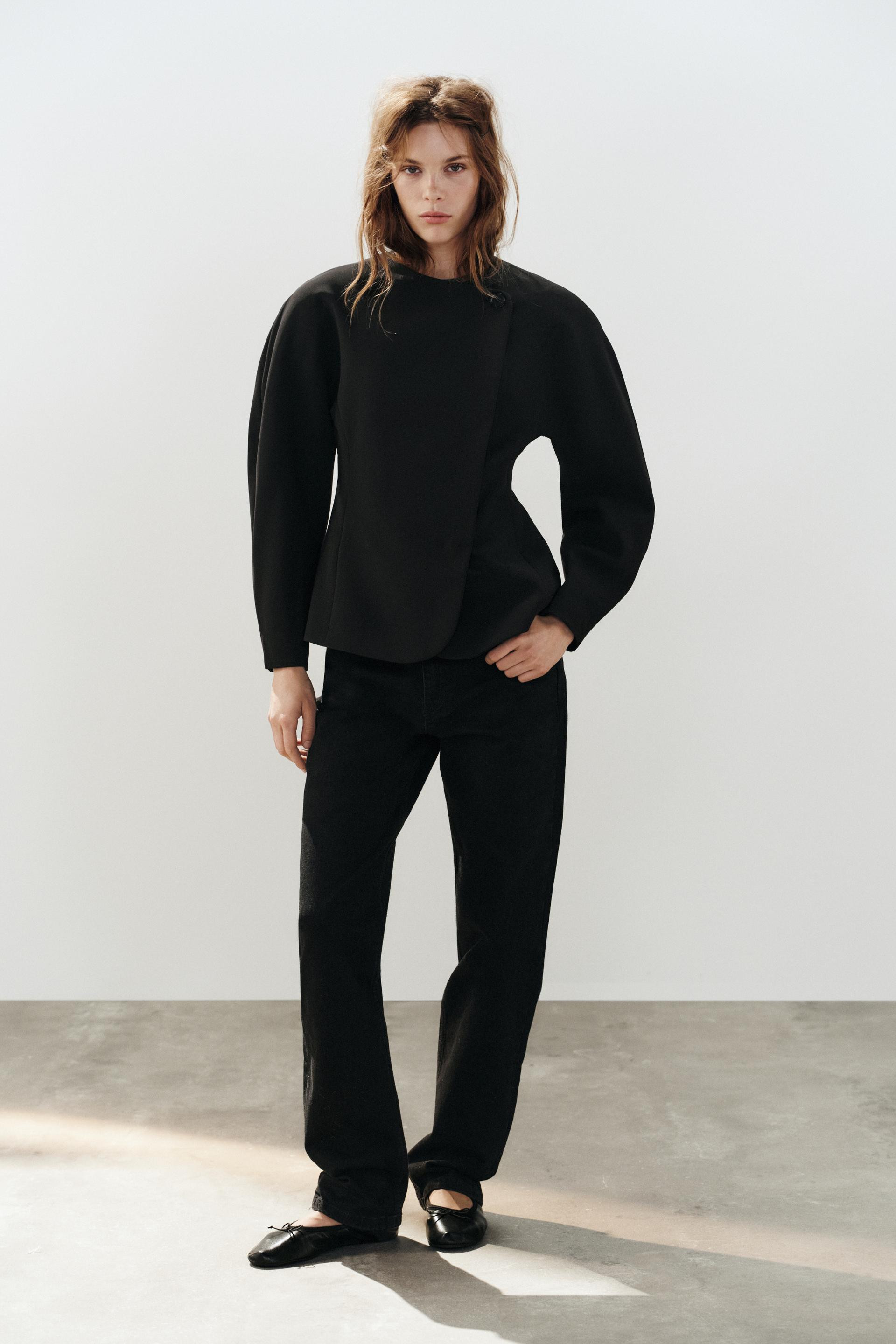 Zara - Voluminous Double-Breasted Blazer - Black - Xl - Woman | Zara US