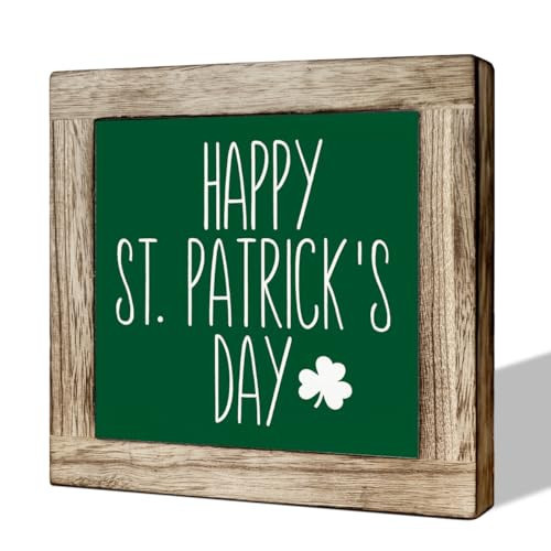ST Patrick's Day Decor, Happy St. Patrick's Day Sign, Wooden Box Signs for Home Decor, Farmhouse Decor Sign, St. Patrick's Day Table Decor, Decorations for St. Patrick's Day Party, Front Door Decor | Amazon (US)