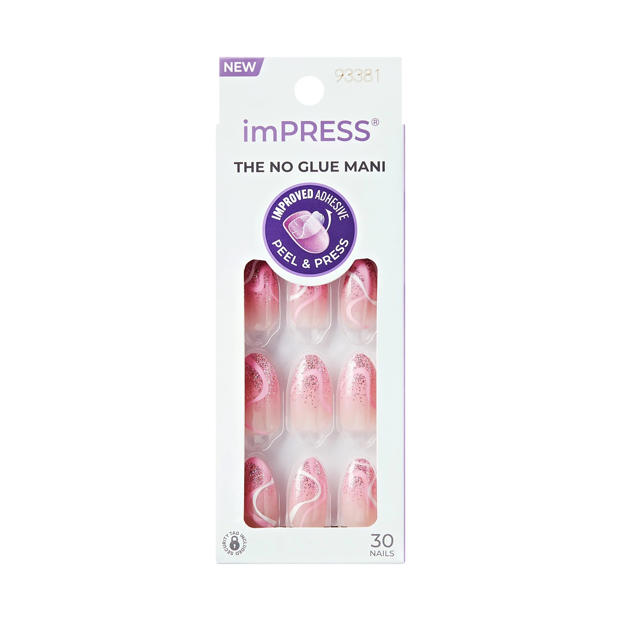 KISS imPRESS Design  Press on Nails, Wild Venus, Pink, Medium Almond, 30 Count | Walmart (US)