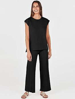 ANRABESS Women 2 Piece Lounge Sets Summer Casual Knit Sweater Vest Pant Set Beach Vacation Clothe... | Amazon (US)
