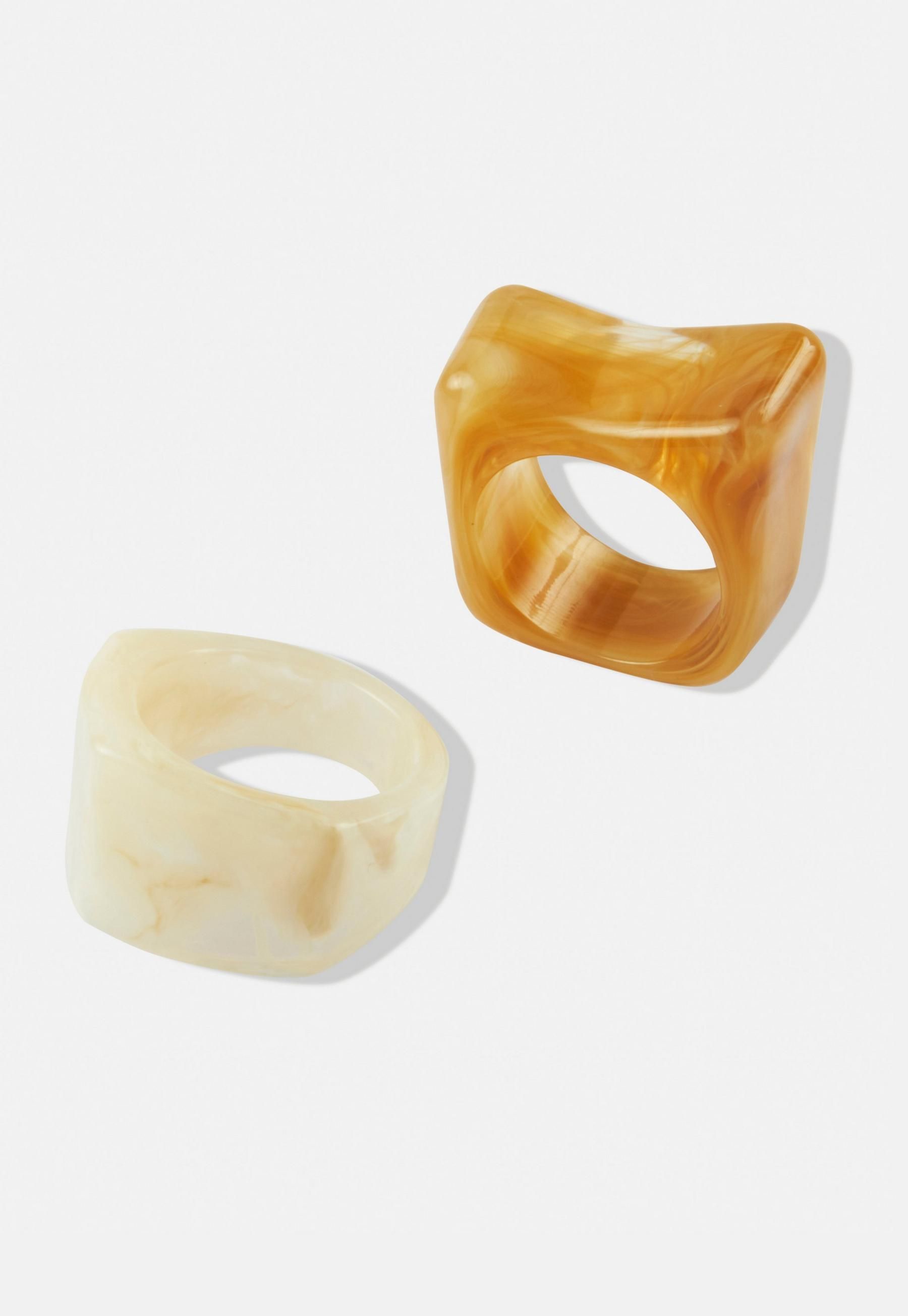 Missguided - Nude Mix Resin Rings 2 Pack | Missguided (US & CA)