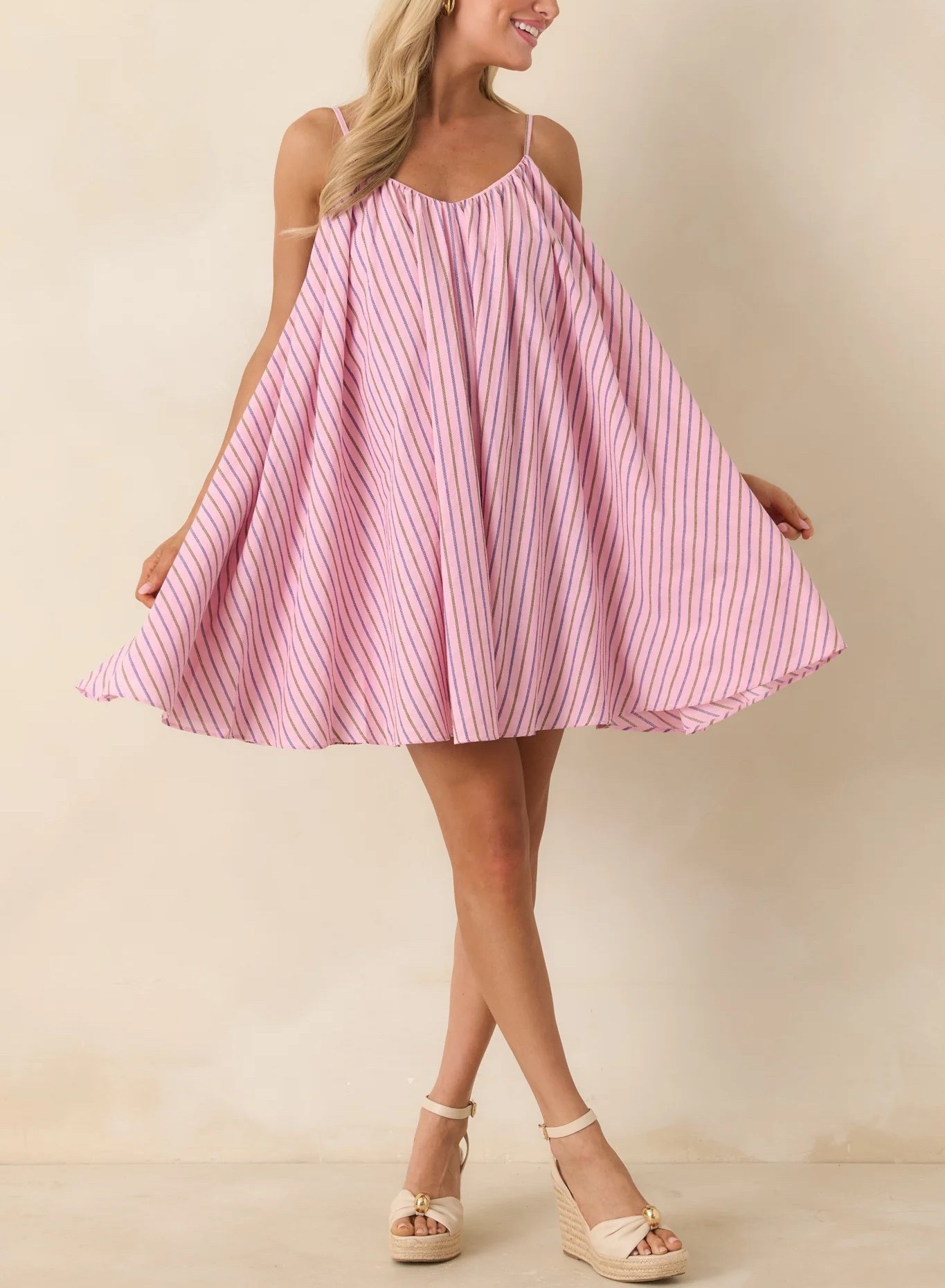 Flirty, cute, and sweet, this cotton mini dress is vacation perfection. The FRNCH POROA PINK STRIPE COTTON MINI DRESS is under $120.

Keywords: Mini dress, mini swing dress, pink mini dress, pink swing dress, spring outfits women, spring outfits 2026, spring outfits, spring dresses, summer outfits, summer dresses, summer outfits women, resort outfits 2026, resort outfits, resort dresses, floral mini dresses, floral midi dress, floral print maxi dress, strapless maxi dress, strapless midi dress, pleated midi dress, beach vacation dress

#LTKTravel #LTKootd #LTKgrwm