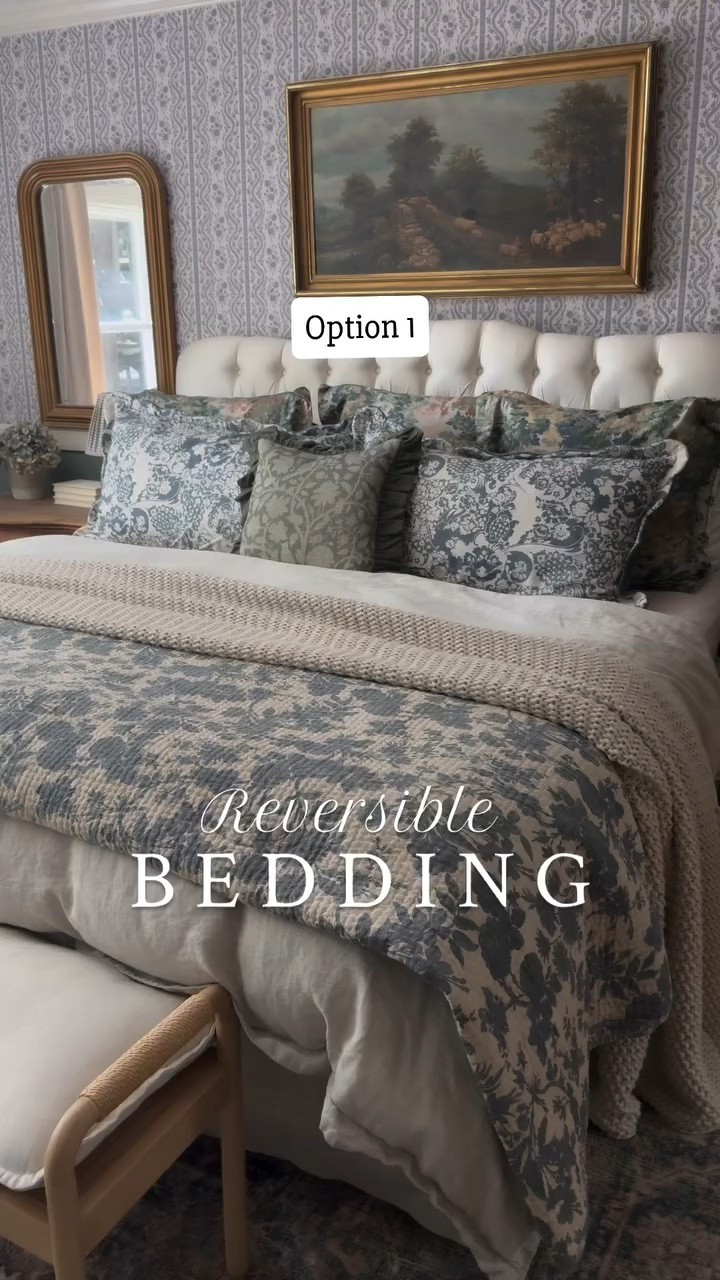 Who loves options?? Especially when it comes to a cozy layered bed. This reversible blue floral quilt and reversible velvet shams couldn’t be more perfect. I love a good mix and match and these two new additions to the bed are so great. I’m sharing all of the bedroom sources. 

Comment BEDDING below to receive a DM with the link to this post on my LTK ⬇ https://liketk.it/5lCMl #ltkhome #ltksalealert #ltkseasonal

#cottagebedroom #cozybedroom #layeredbedding #cozycottage #bedroominspo #bedding #frenchcountry #bedroomdecor #quilt #cottagestyle #heartandhome #hyggehome