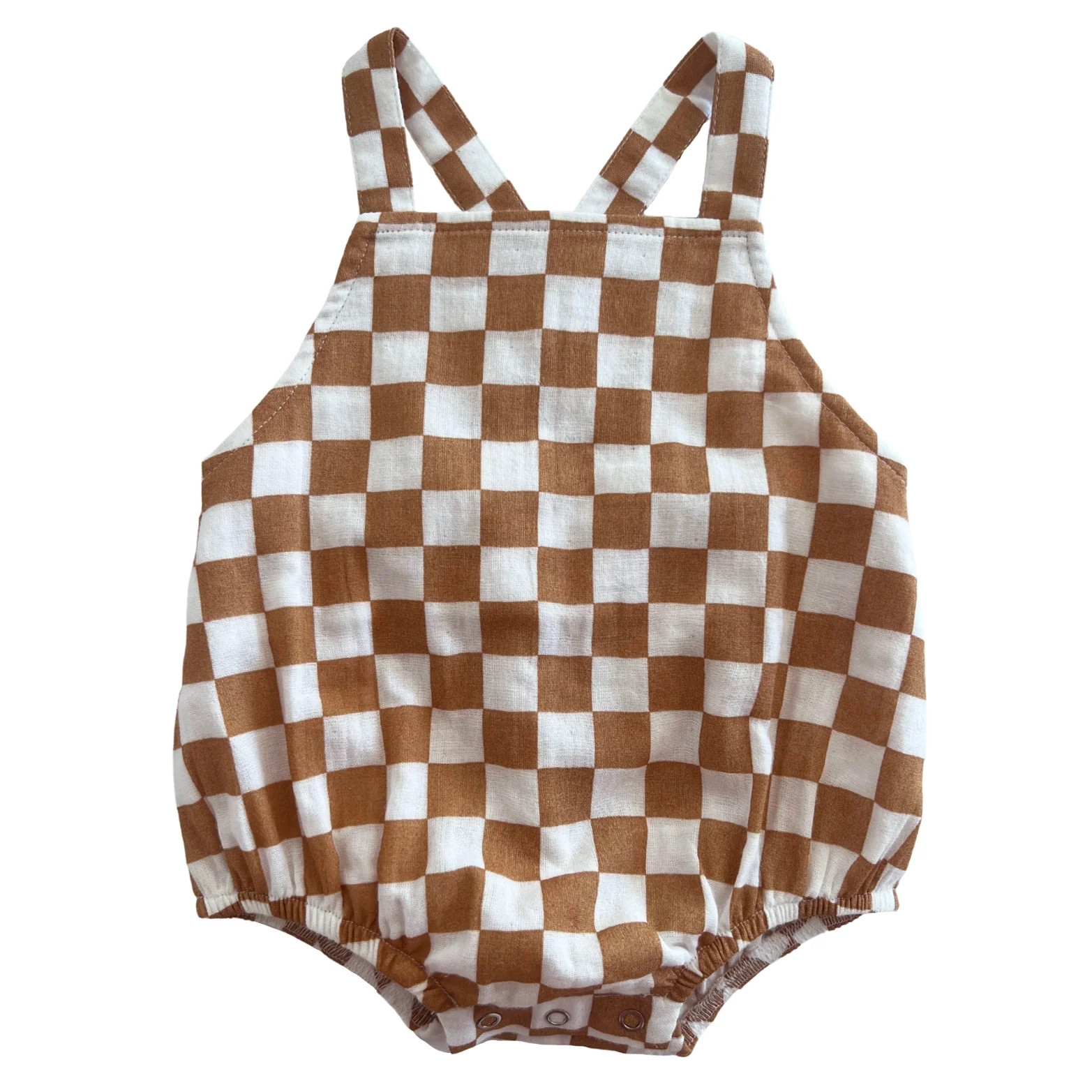 Sundae Checkerboard / Organic August Sunsuit | SpearmintLOVE