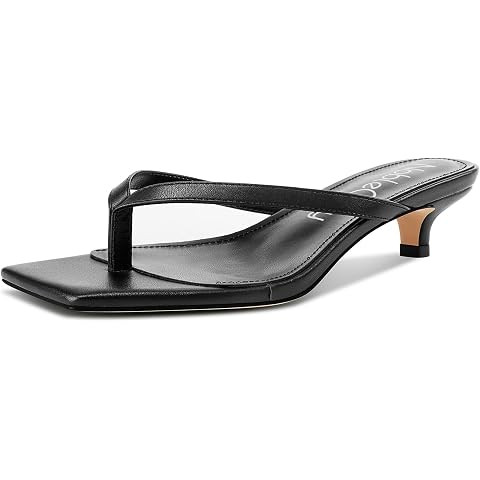 Women’s Flip-Flops Kitten Heels Thong Sandals For Women Square Toe Slip On Fashion Summer Dress... | Amazon (US)