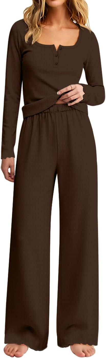 Lacozy Women's Pajama Sets Long Sleeve Cute Pj Set for Woman Fall Sleepwear | Amazon (US)
