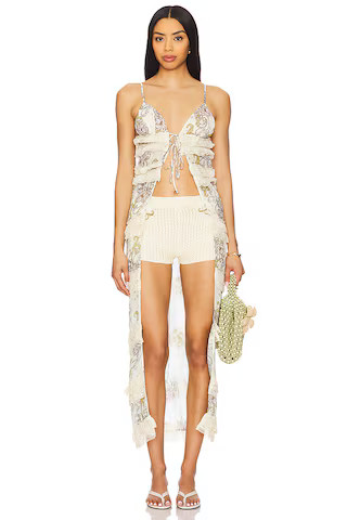 Agua Bendita x REVOLVE Saphiro Long Top in Green Ivory Floral from Revolve.com | Revolve Clothing (Global)