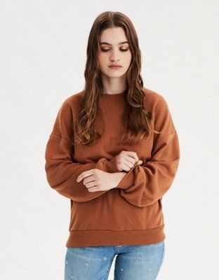 AE Drop Shoulder Crew Neck Sweatshirt | American Eagle Outfitters (US & CA)