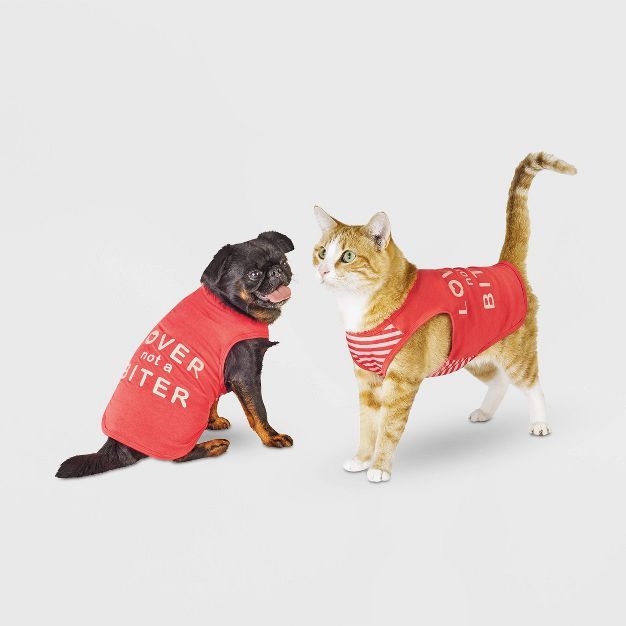 Graphic 'Lover Not a Biter' Dog and Cat Tank Top - Boots & Barkley™ | Target