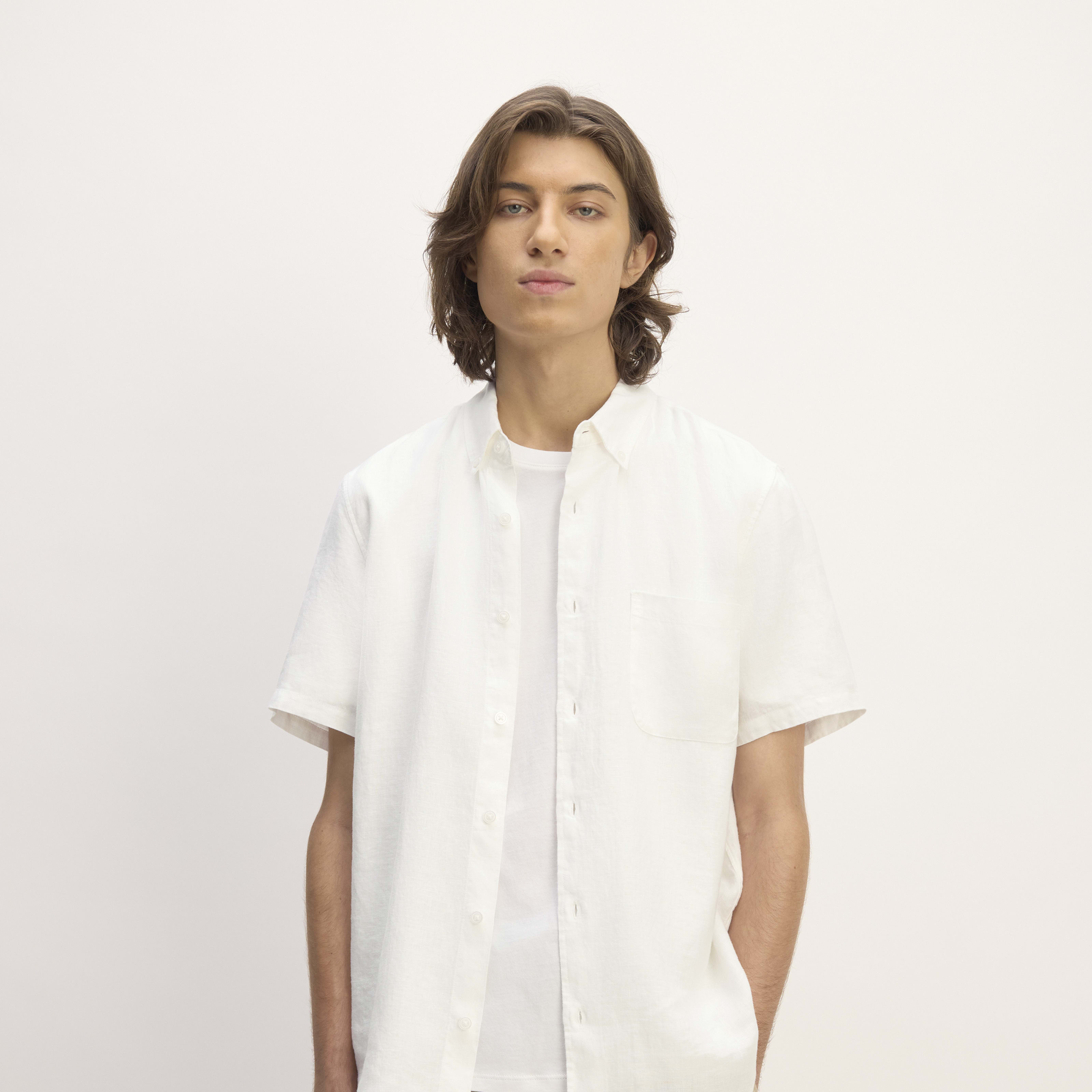 Men's Classic Short-Sleeve Shirt in Linen by Everlane in White, Size XS | Everlane