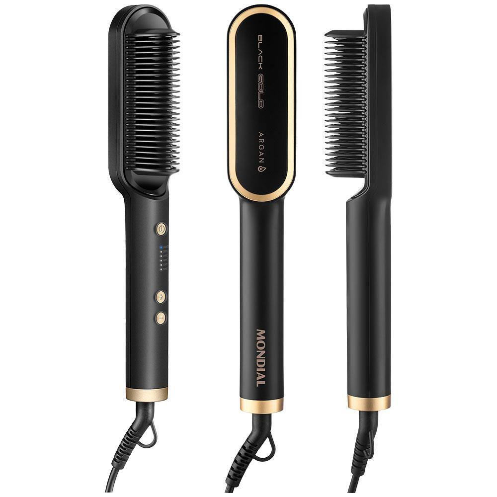 Escova Alisadora Mondial Black Gold Argan EA06 Cabo Giratório 230°C - Bivolt | Casas Bahia (BR)