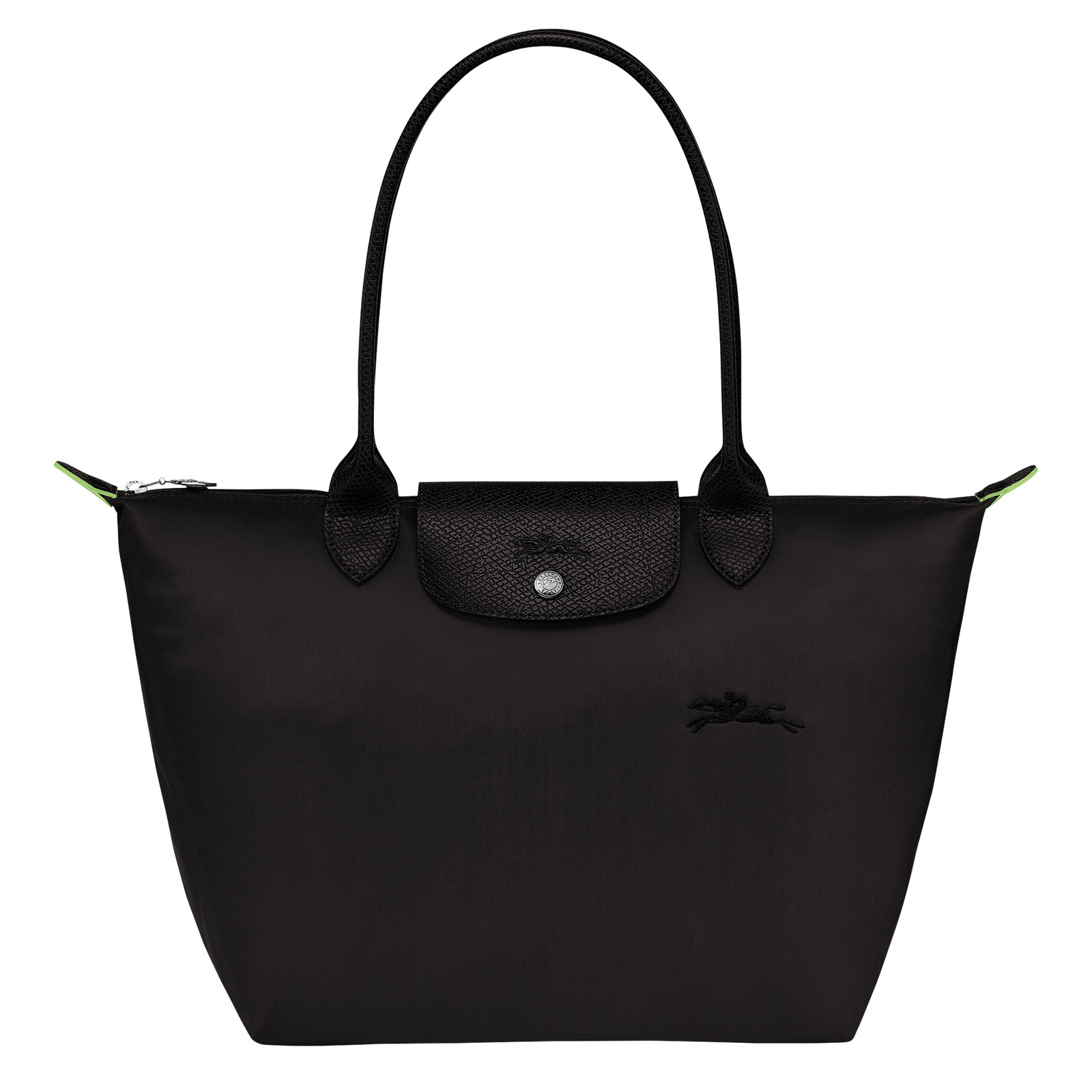 Le Pliage Green M Tote bag Black - Recycled canvas | Longchamp CA | Longchamp