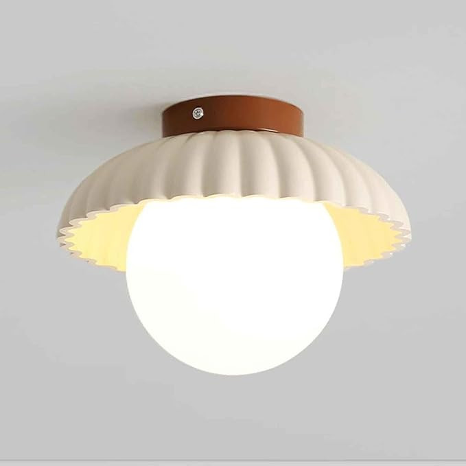 Nordic Glass Ceiling Light, Globe Ceiling Light Fixture, G9 Modern Farmhouse Lighting Semi Flush ... | Amazon (US)