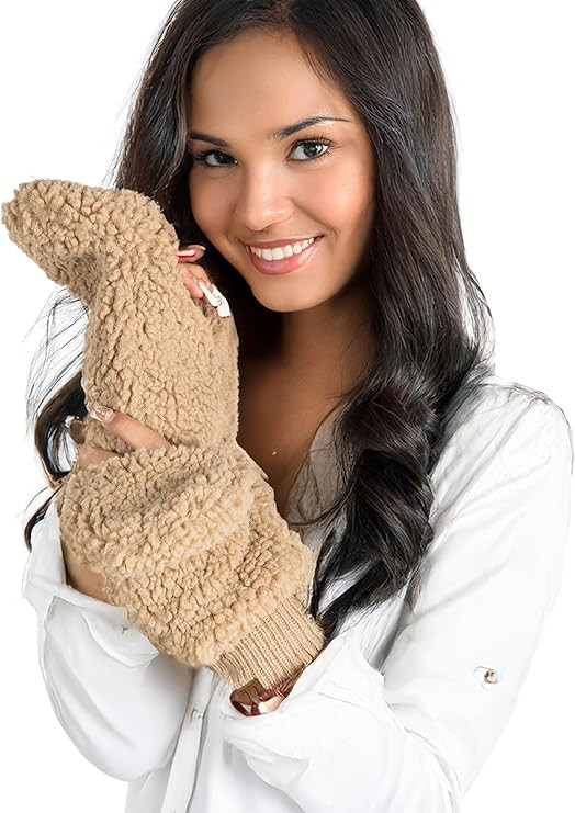 Funky Junque Faux Fur Flip Mittens Womens Warm Convertible Fingerless Gloves | Amazon (US)
