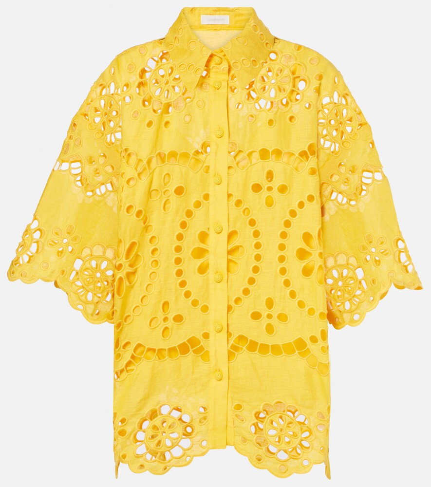 Zimmermann Pop broderie anglaise linen shirt | Mytheresa (US/CA)