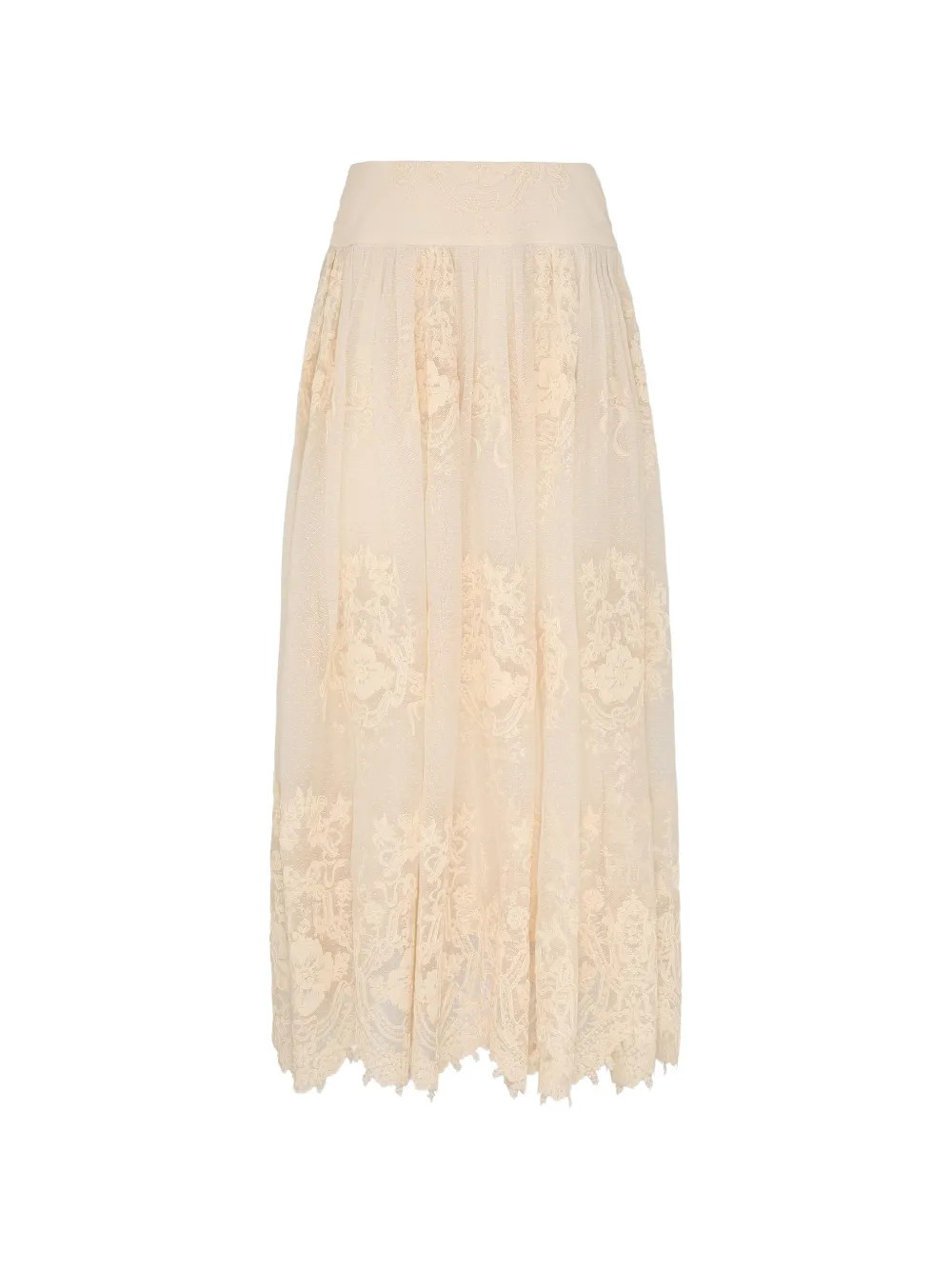 ZIMMERMANN Gonna Lunga Luna In Pizzo | Toni Neutri | FARFETCH IT | Farfetch Global
