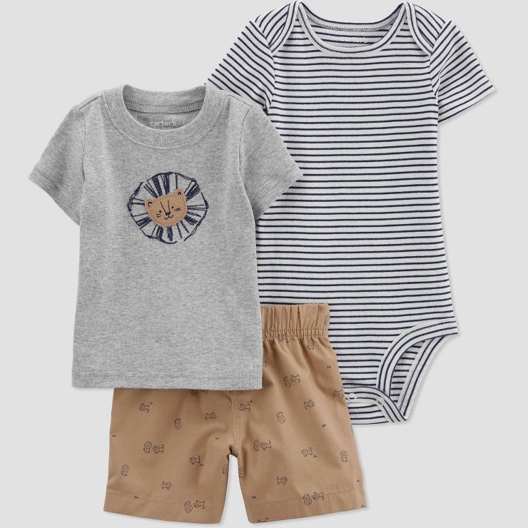 Carter's Just One You®️ Baby Boys' Lion Top & Bottom Set - Gray | Target