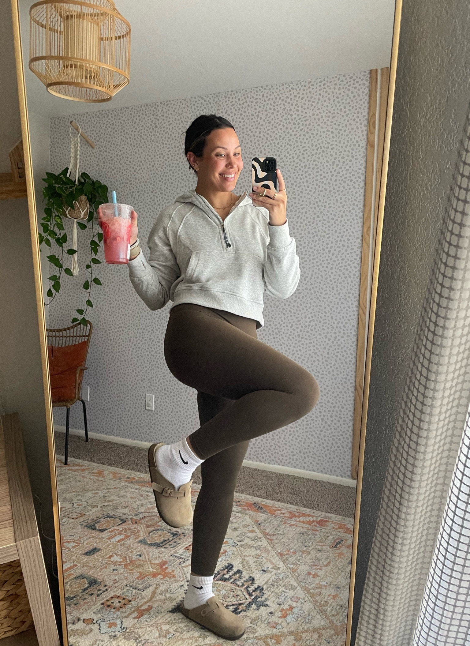 Dupe align leggings // dupe scrub hoodie // dupe Boston clogs 🫶🏼 living my ‘budget girl’ dreams. DH gate Lulu // DH gate finds // DH gate Birkenstock // everyday outfit // affordable outfit // comfy outfit 

#LTKshoecrush #LTKU #LTKHoliday