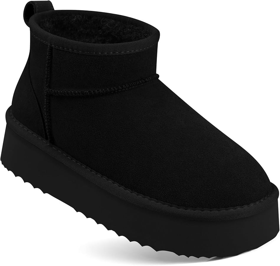 TEMOFON Snow Ankle Boots for Women: Genuine Suede Leather Platform Winter Fur Boots Waterproof Co... | Amazon (US)